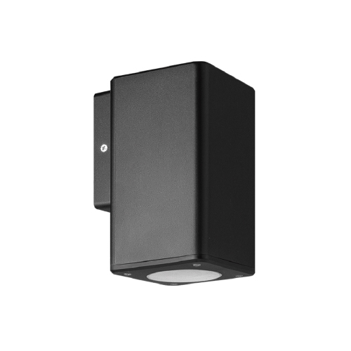 Artefacto de pared cuadrado unidireccional de pvc para GU10 IP54 negro